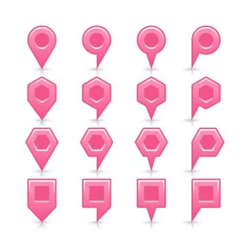 Flat pink color map pin sign location icon Illustrazione stock