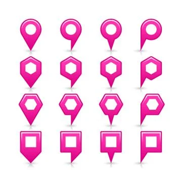 Flat pink color map pin sign location icon Illustrazione stock