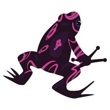Flat pink toad Stock Illustration