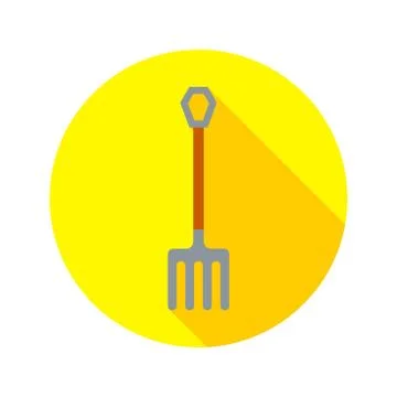 Flat Pitchfork Circle Icon Stock Illustration