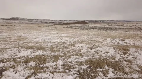 Flat plains landscape in the winter Stock Footage 166240871