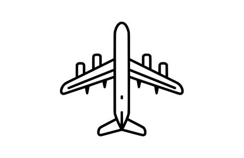 Flat Plane icon symbol vector Illustration. Stock Illustration