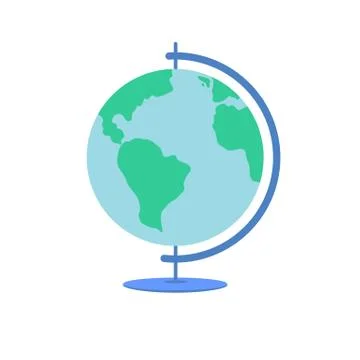 Flat planet Earth icon. Stock Illustration