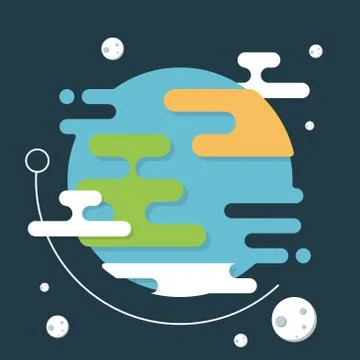 Flat planet Earth icon. Vector illustration for web banner, web and mobile, i Stock Illustration