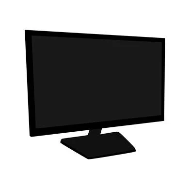 Flat plasma television vector silhouette illustration isolated on white Stock-Illustration