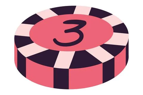 Flat poker chip Illustrazione stock