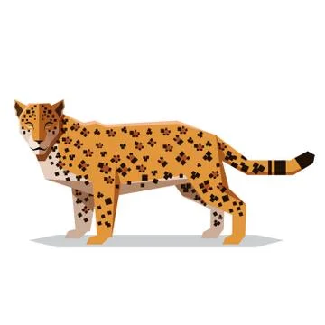 Flat polygonal Jaguar Stock Illustration