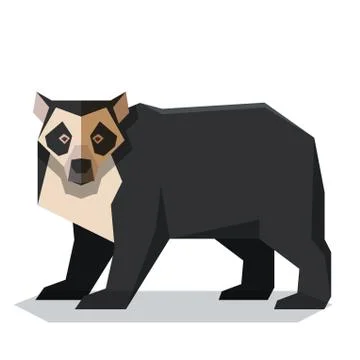 Flat polygonal Spectacled Bear Stock Illustration