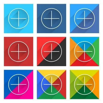 Flat popular social network web square icon Stock-Illustration