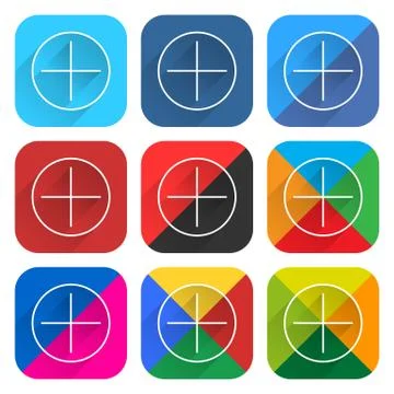 Flat popular social network web icon square button 스톡 일러스트