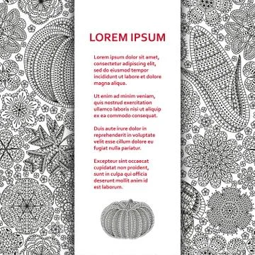 Flat poster or banner template with beautiful ornaments Stock Illustration