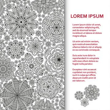 Flat poster or banner template with beautiful ornaments Stock Illustration