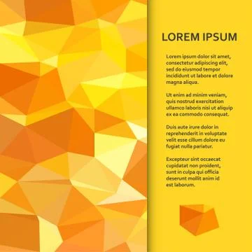 Flat poster or banner template with triangular yellow pieces Stock Illustration
