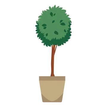 Flat potted tree greenhouse vector illustration element Stock Illustration
