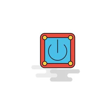 Flat Power button Icon. Vector Stock Illustration