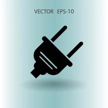 Flat a power plug  vector icon Stock Illustration