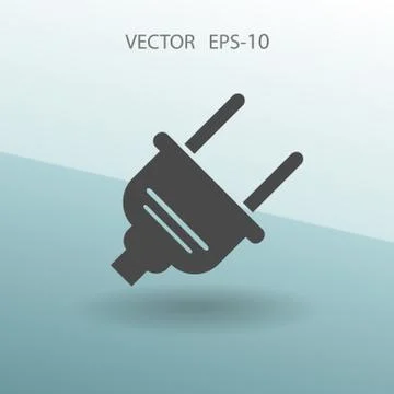 Flat a power plug  vector icon Stock Illustration