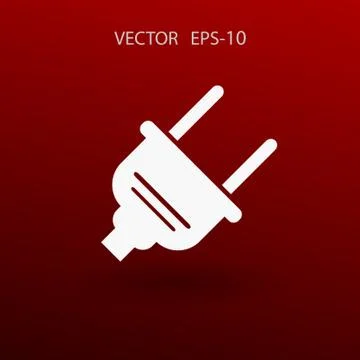 Flat a power plug  vector icon Stock Illustration