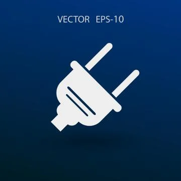 Flat a power plug  vector icon Stock Illustration
