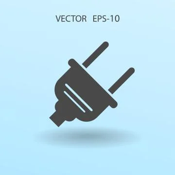 Flat a power plug  vector icon Stock Illustration