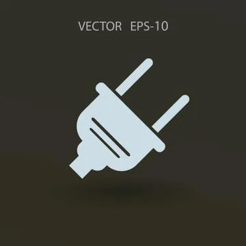 Flat a power plug  vector icon Stock Illustration