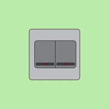 Flat power socket icon with vector illustration Stock Illustration