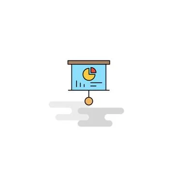 Flat Presentation board  Icon. Vector Stock Illustration