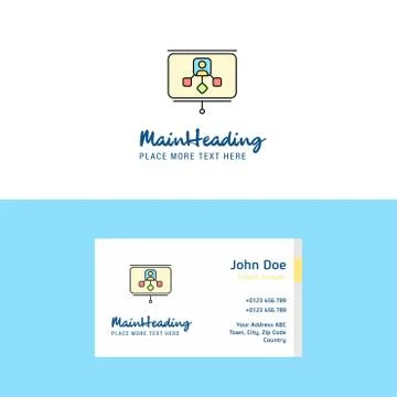 Flat Presentation Logo and Visiting Card Template. Busienss Concept Logo Desi Stock Illustration