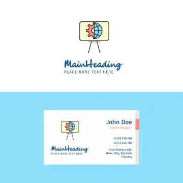Flat Presentation  Logo and Visiting Card Template. Busienss Concept Logo Des Stock Illustration