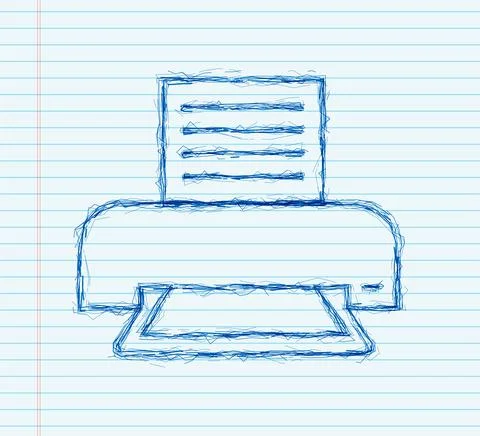 Flat printer icon. printer with paper a4 sheet and printed text document. Vector 스톡 일러스트