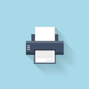 Flat printer web internet icon. Stock Illustration