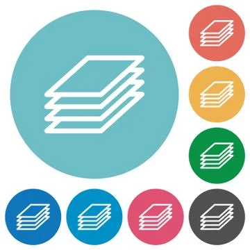 Flat printing papers icons Stock Illustration