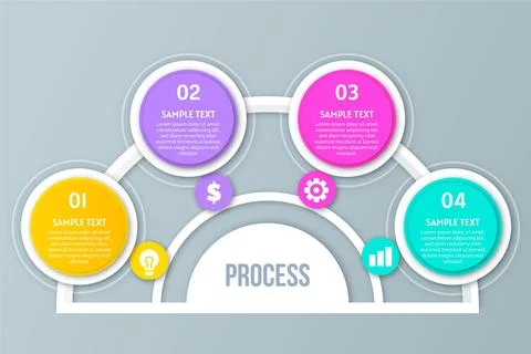 Flat process infographic concept Stock Illustration
