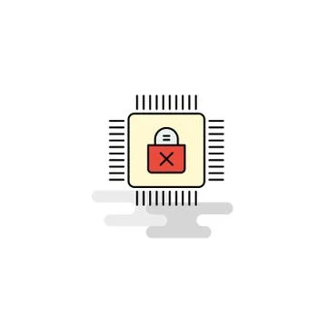Flat Processor  Icon. Vector 库存插图
