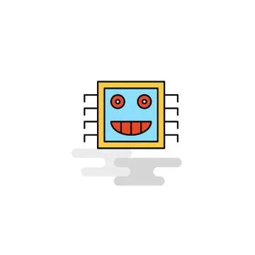 Flat Processor Icon. Vector 库存插图