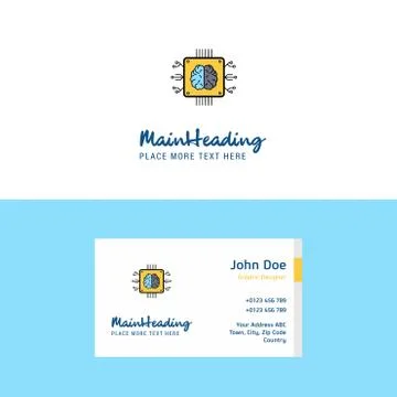 Flat Processor Logo and Visiting Card Template. Busienss Concept Logo Design 스톡 일러스트