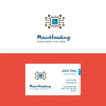 Flat Processor Logo and Visiting Card Template. Busienss Concept Logo Design 库存插图