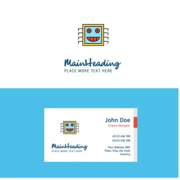 Flat Processor Logo and Visiting Card Template. Busienss Concept Logo Design 스톡 일러스트