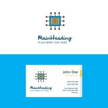 Flat Processor  Logo and Visiting Card Template. Busienss Concept Logo Design 스톡 일러스트