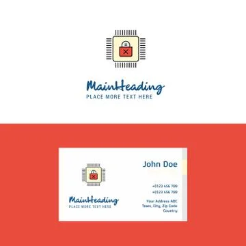 Flat Processor  Logo and Visiting Card Template. Busienss Concept Logo Design 스톡 일러스트