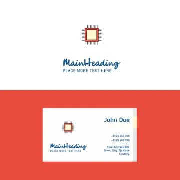 Flat Processor Logo and Visiting Card Template. Busienss Concept Logo Design 스톡 일러스트