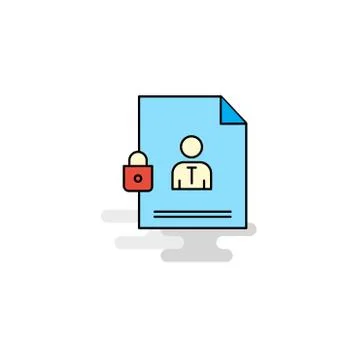 Flat Protected document Icon. Vector Ilustración de archivo