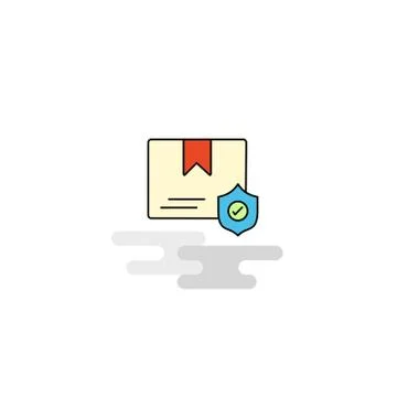 Flat Protected document Icon. Vector Stock Illustration