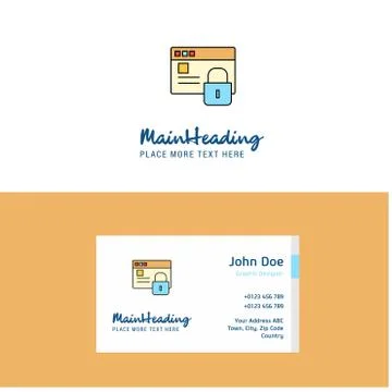 Flat Protected website  Logo and Visiting Card Template. Busienss Concept Log Stock-Illustration