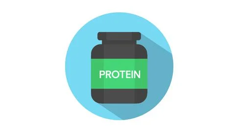 Flat Protein Bottle Icon Illustrazione stock
