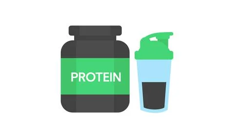 Flat Protein Icon Stock Illustration