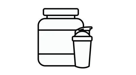 Flat Protein Icon Stock Illustration