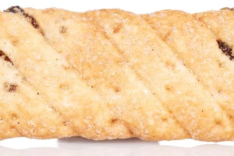 Flat puff cookie on white Stock Photos