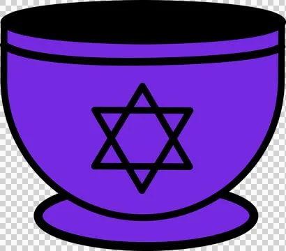 Flat purple bowl-shaped vessel is floating on transparent background, featuring イラスト素材