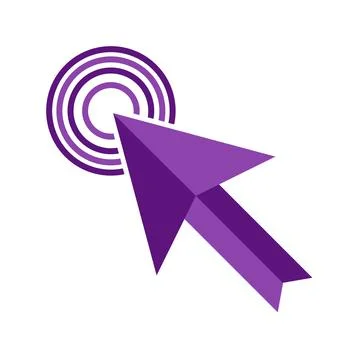 Flat purple pointer cursor arrow. Computer mouse click Stock Illustration